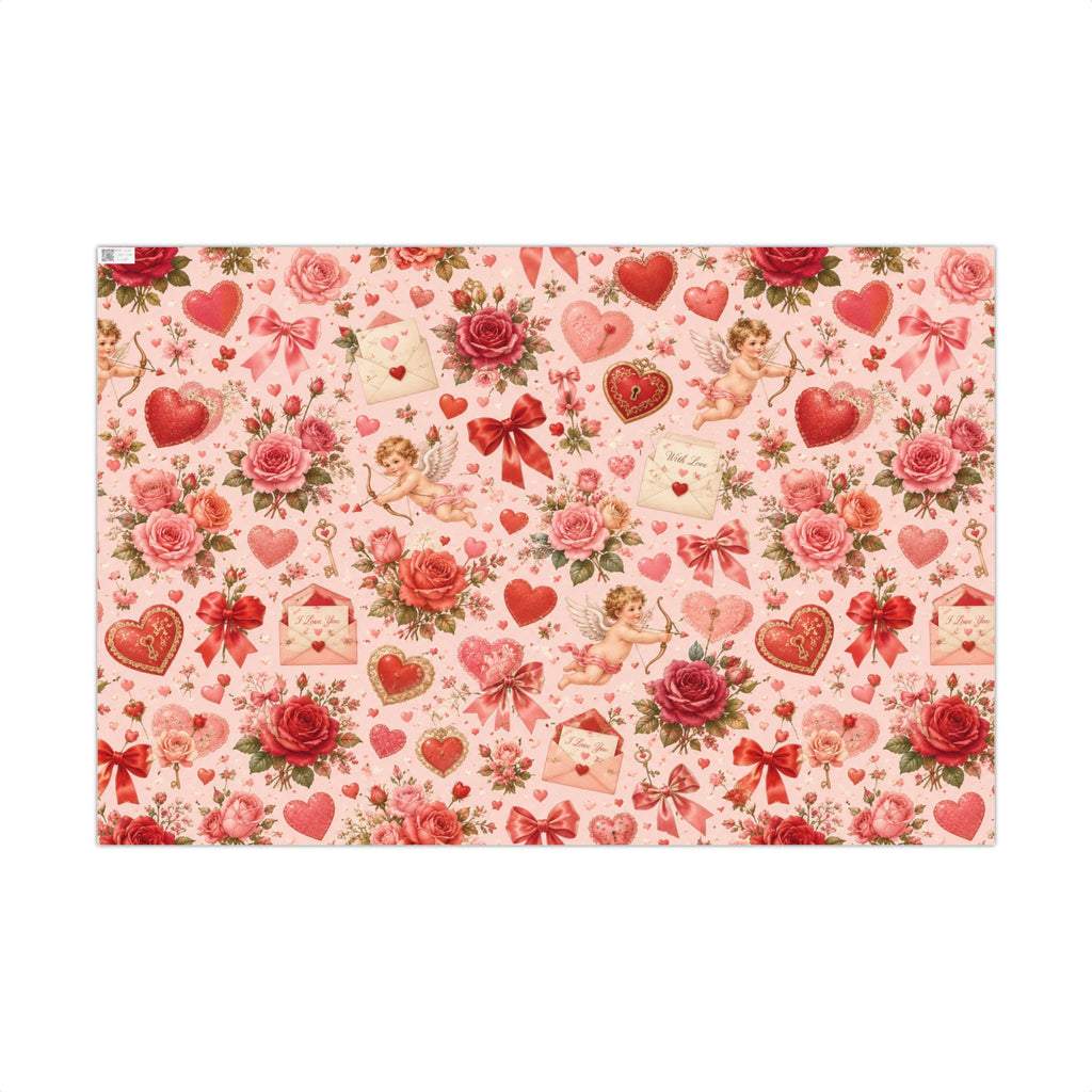 Gift Wrap Paper — Romantic vintage Valentine pattern