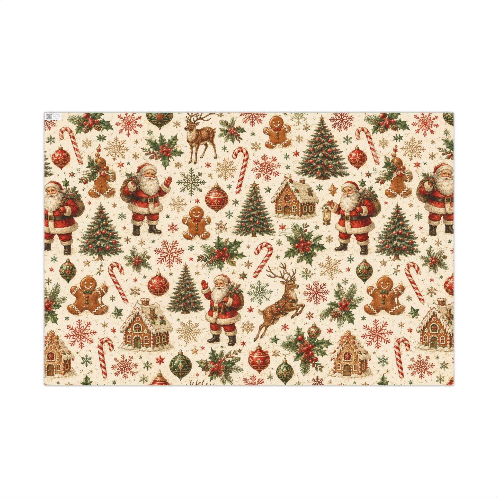 Gift Wrap Paper — Retro vintage holiday pattern decorations