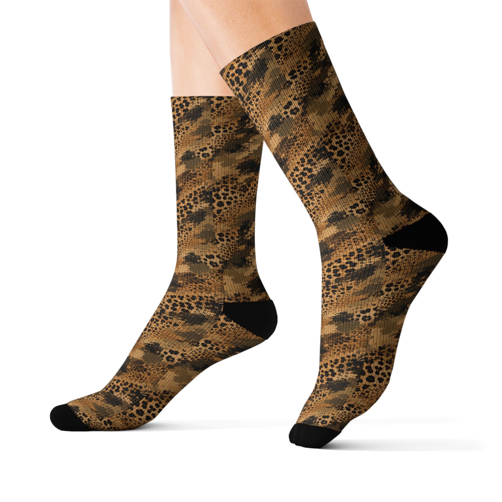 Sublimation Socks — Cheetah camouflage texture