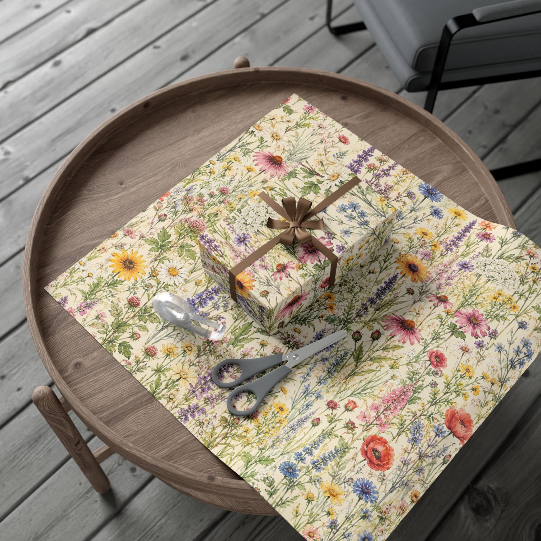 Gift Wrap Paper — Wildflower meadow watercolor pattern