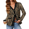 170gsm Women's Lightweight Cardigan(All-Over Printing) - Snake skin Pattern