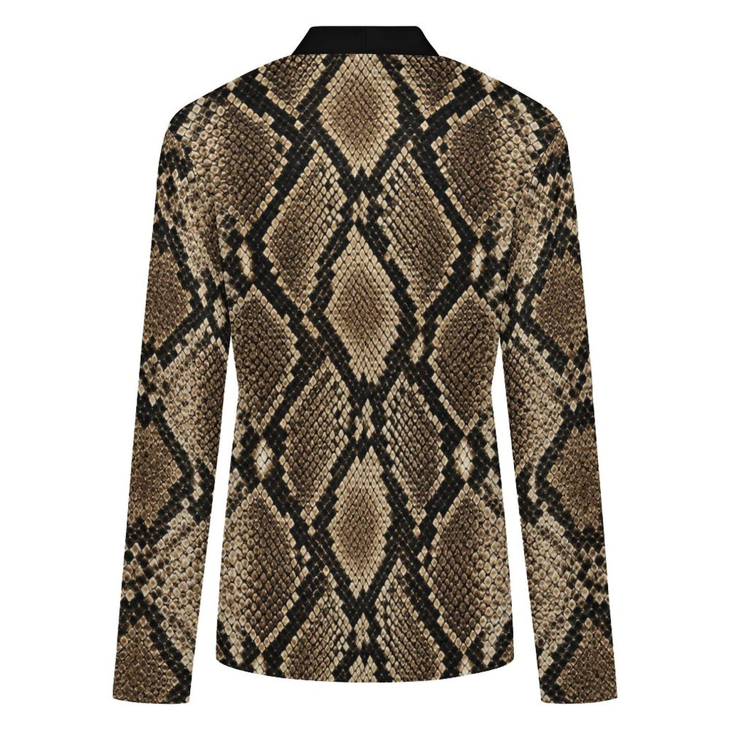 170gsm Women's Lightweight Cardigan(All-Over Printing) - Snake skin Pattern