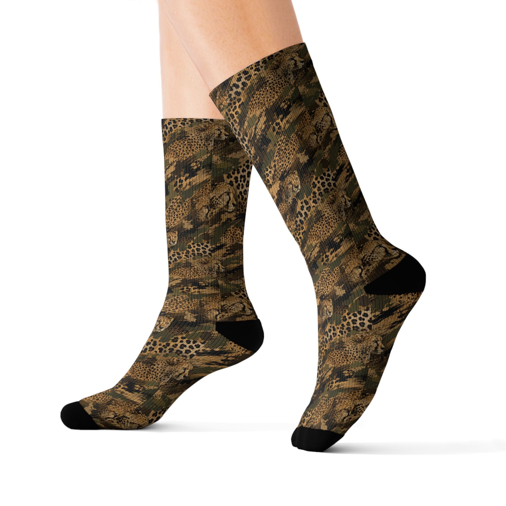 Sublimation Socks — Cheetah camouflage
