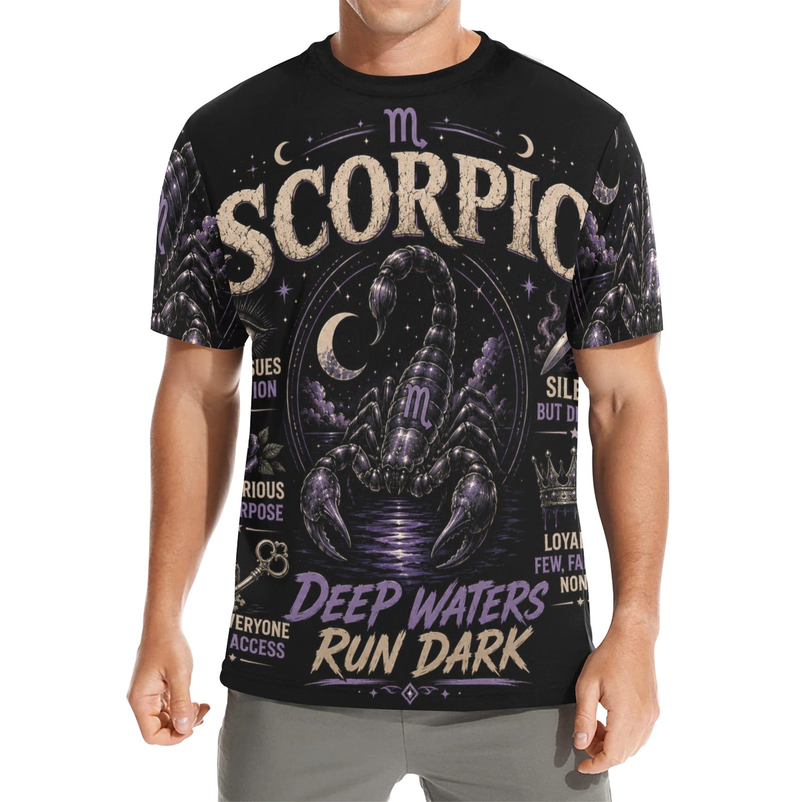 AOP T-Shirt - Scorpio - deep waters run dark Men's All Over Print Crew Neck T-Shirt(T40-2)