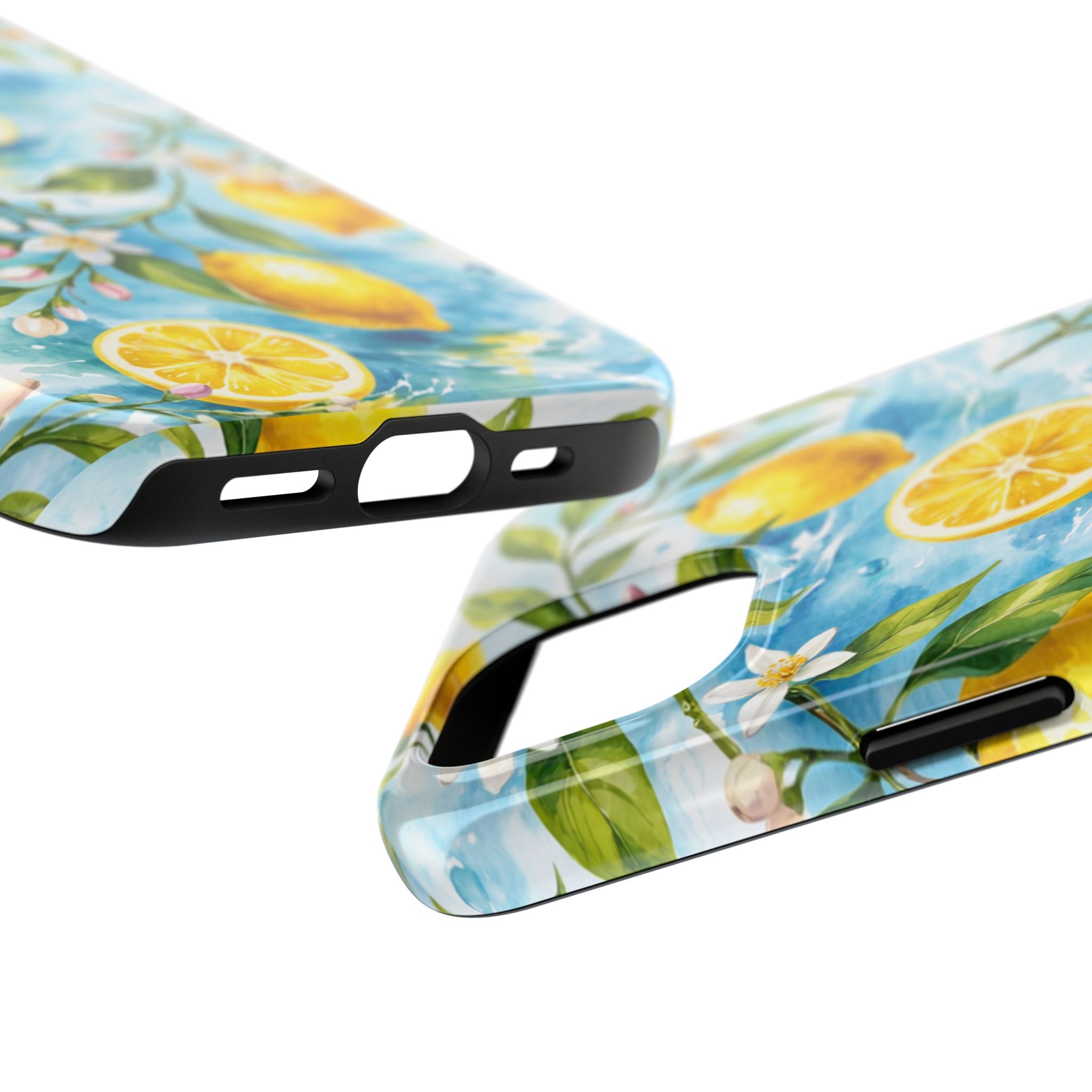 Lemon Blossom Tough Phone Case — Bright Citrus Floral Protection for iPhone