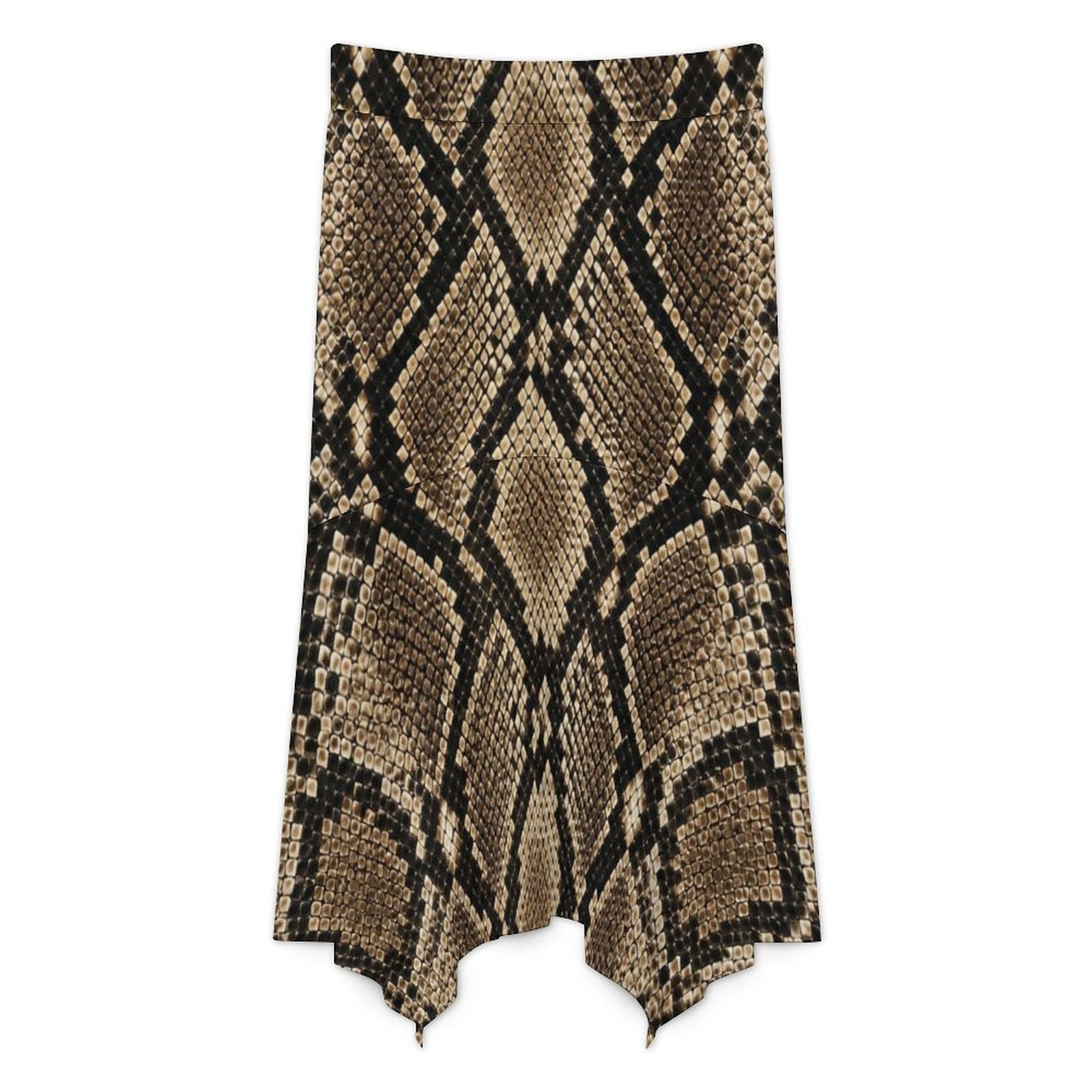 180gsm Irregular Hemmed Skirt(All-Over Printing) - Snake skin Pattern