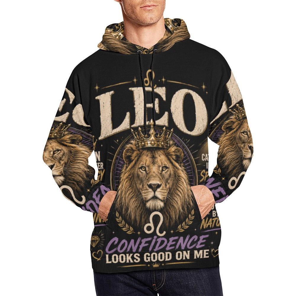 AOP Hoodie - Leo - royal energy and confidence Men's All Over Print Hoodie (USA Size) (Model H13)