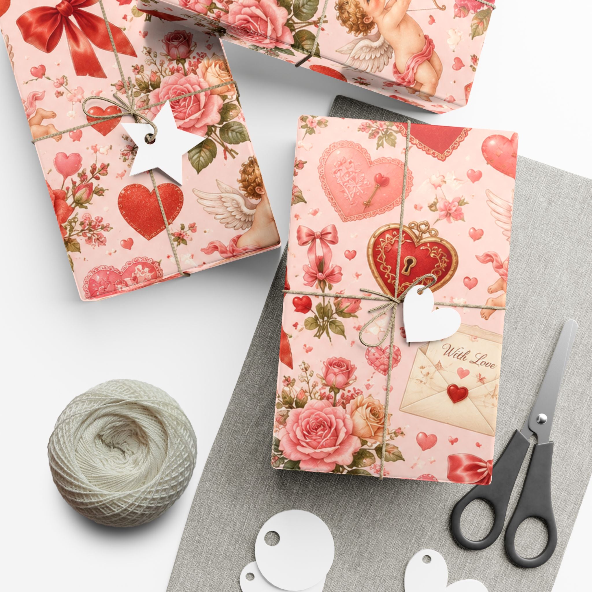 Gift Wrap Paper — Romantic vintage Valentine pattern