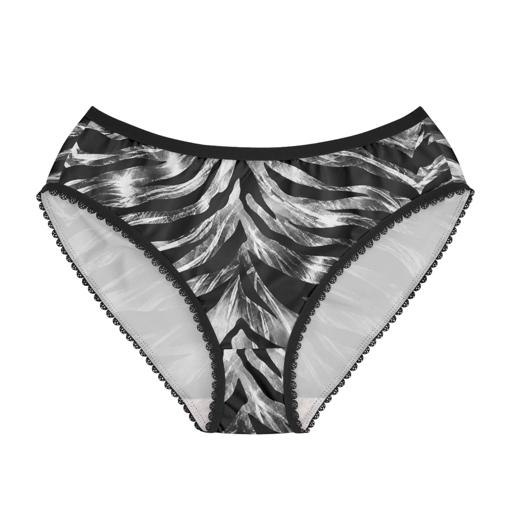 Women's Briefs — Swirling zebra stripes with metallic sheen