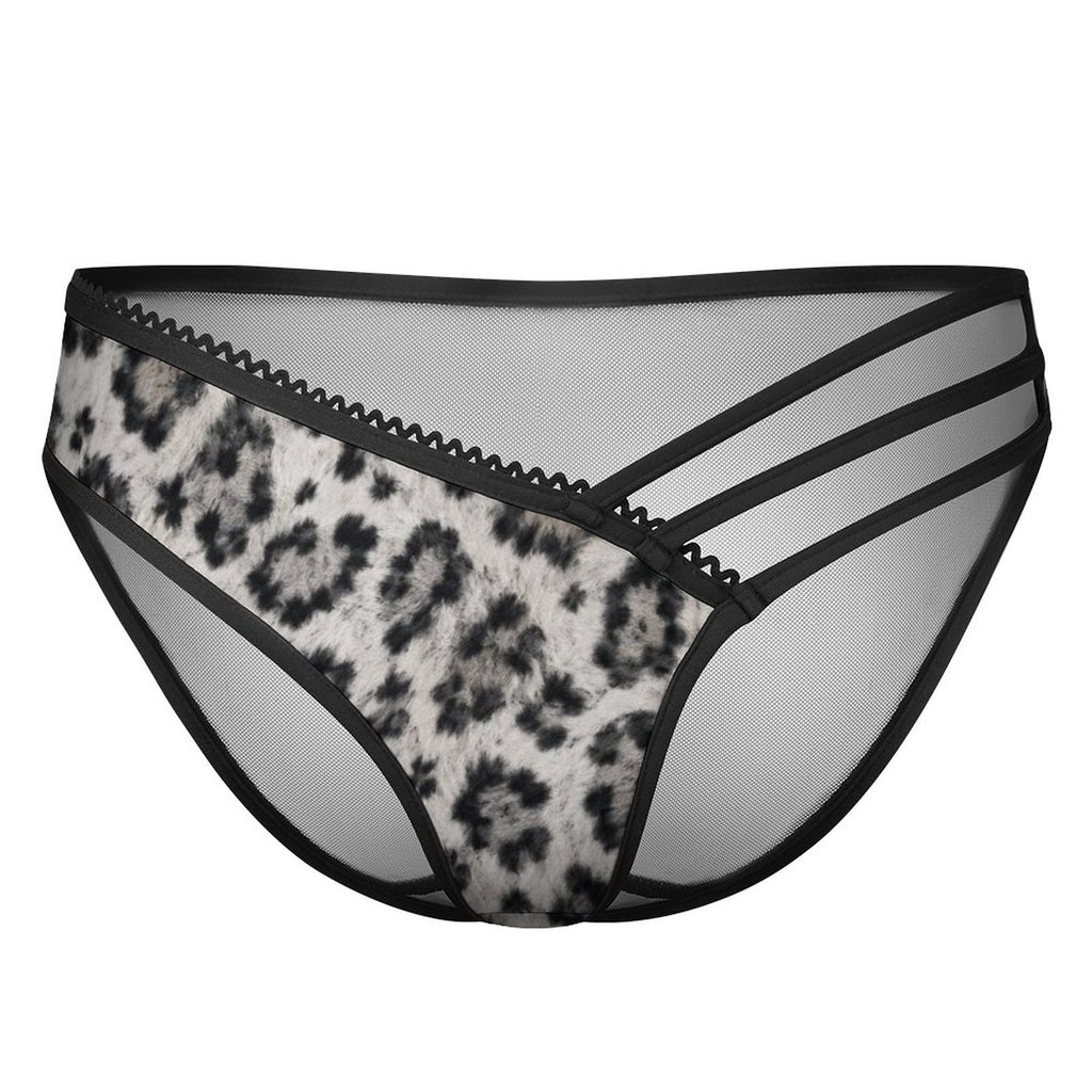 Multi-Strap Lace Briefs(All-Over Printing) - Snow leopard