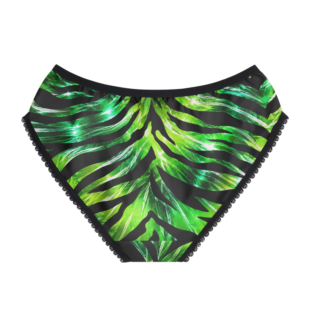 Women's Briefs — Glossy tropical zebra print design