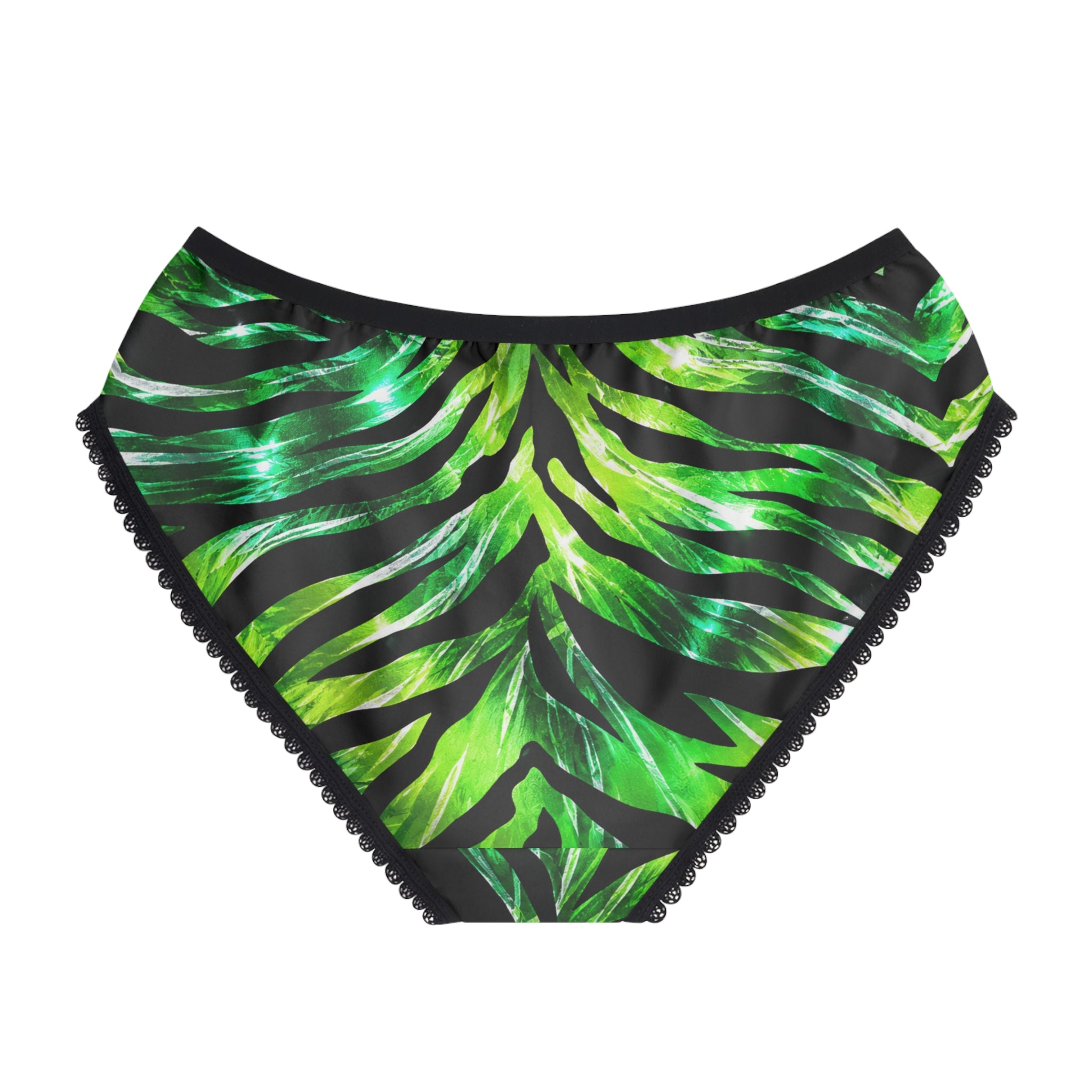 Women's Briefs — Glossy tropical zebra print design