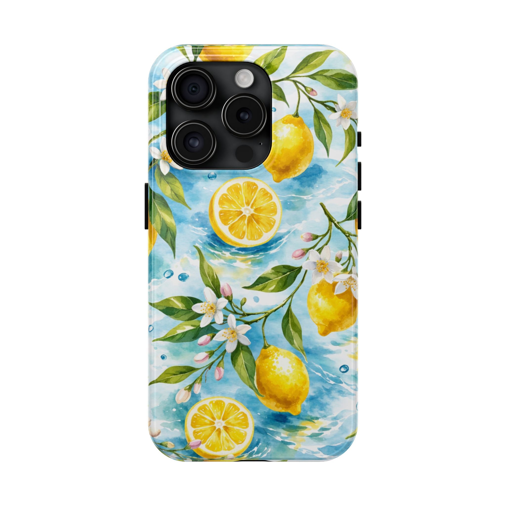 Lemon Blossom Tough Phone Case — Bright Citrus Floral Protection for iPhone