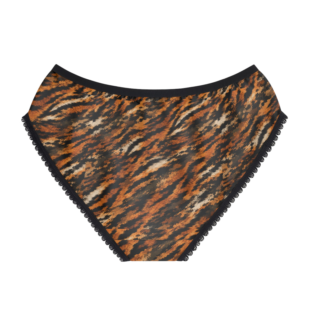 Women's Briefs — tiger-fur camouflage
