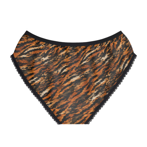 Women's Briefs — tiger-fur camouflage