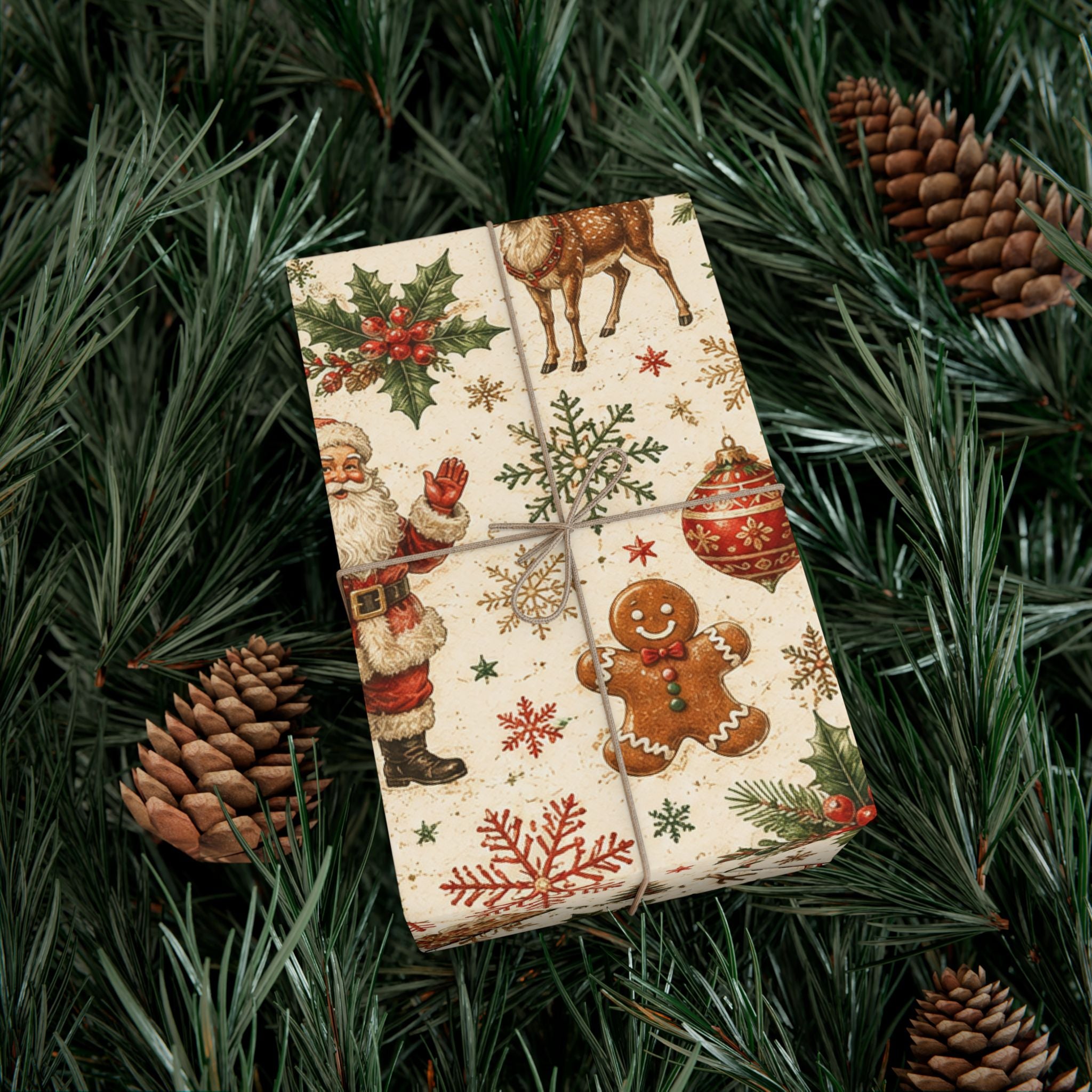 Gift Wrap Paper — Retro vintage holiday pattern decorations