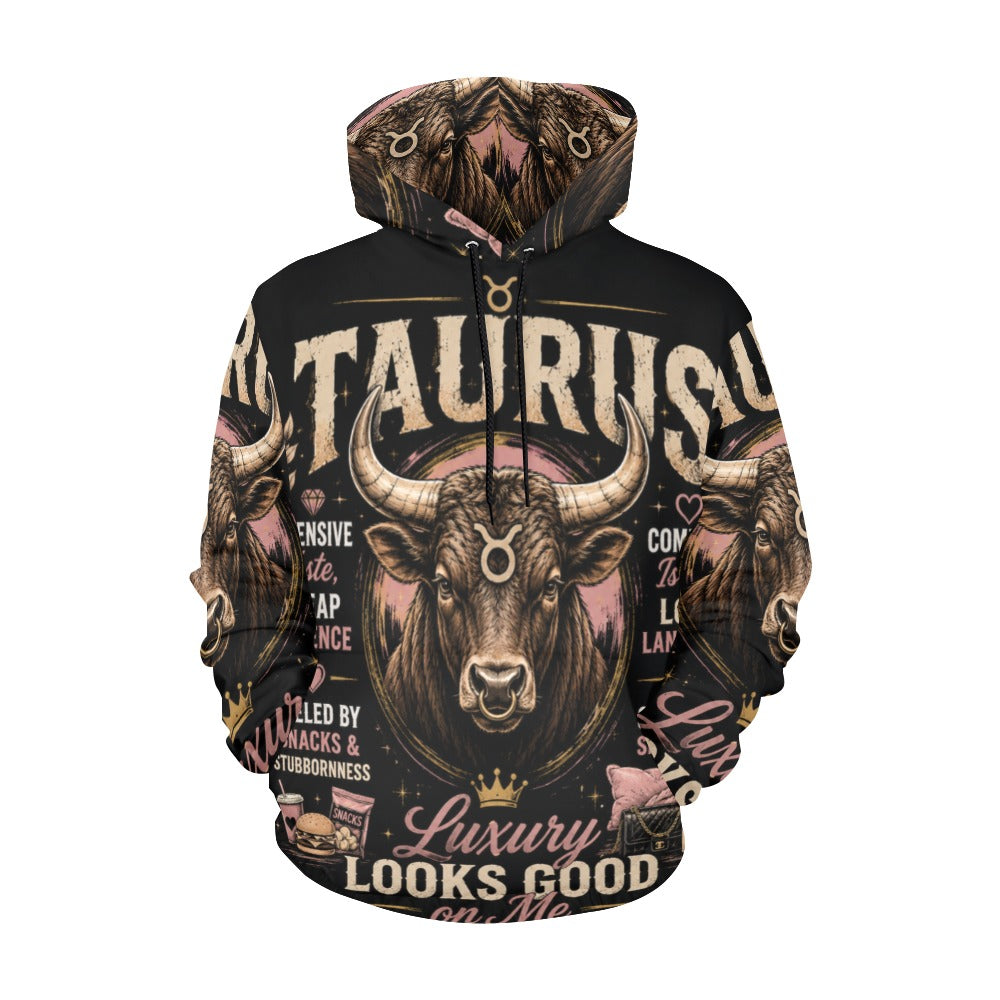 AOP Hoodie - Taurus - Luxury looks good on me Men's All Over Print Hoodie (USA Size) (Model H13)