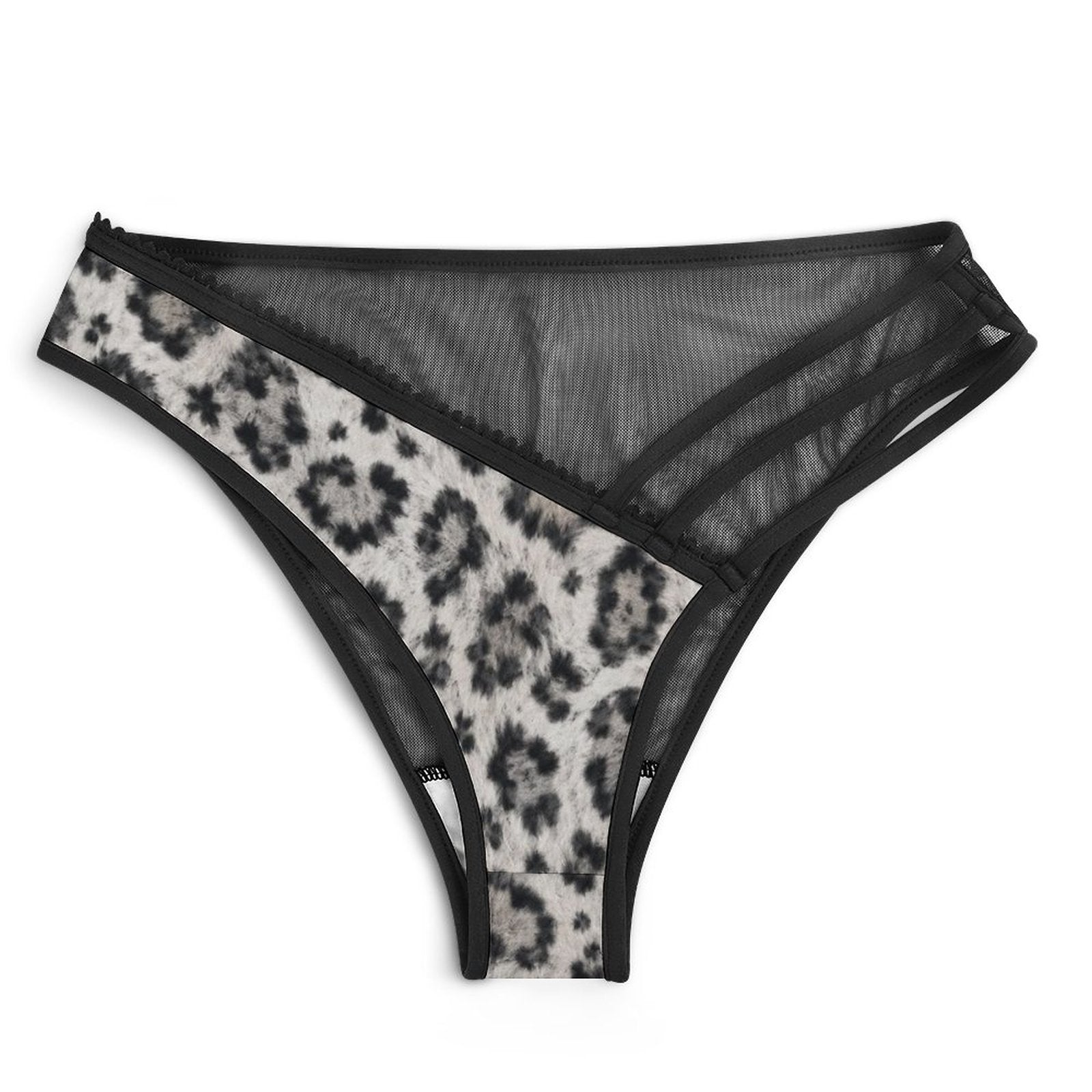 Multi-Strap Lace Briefs(All-Over Printing) - Snow leopard