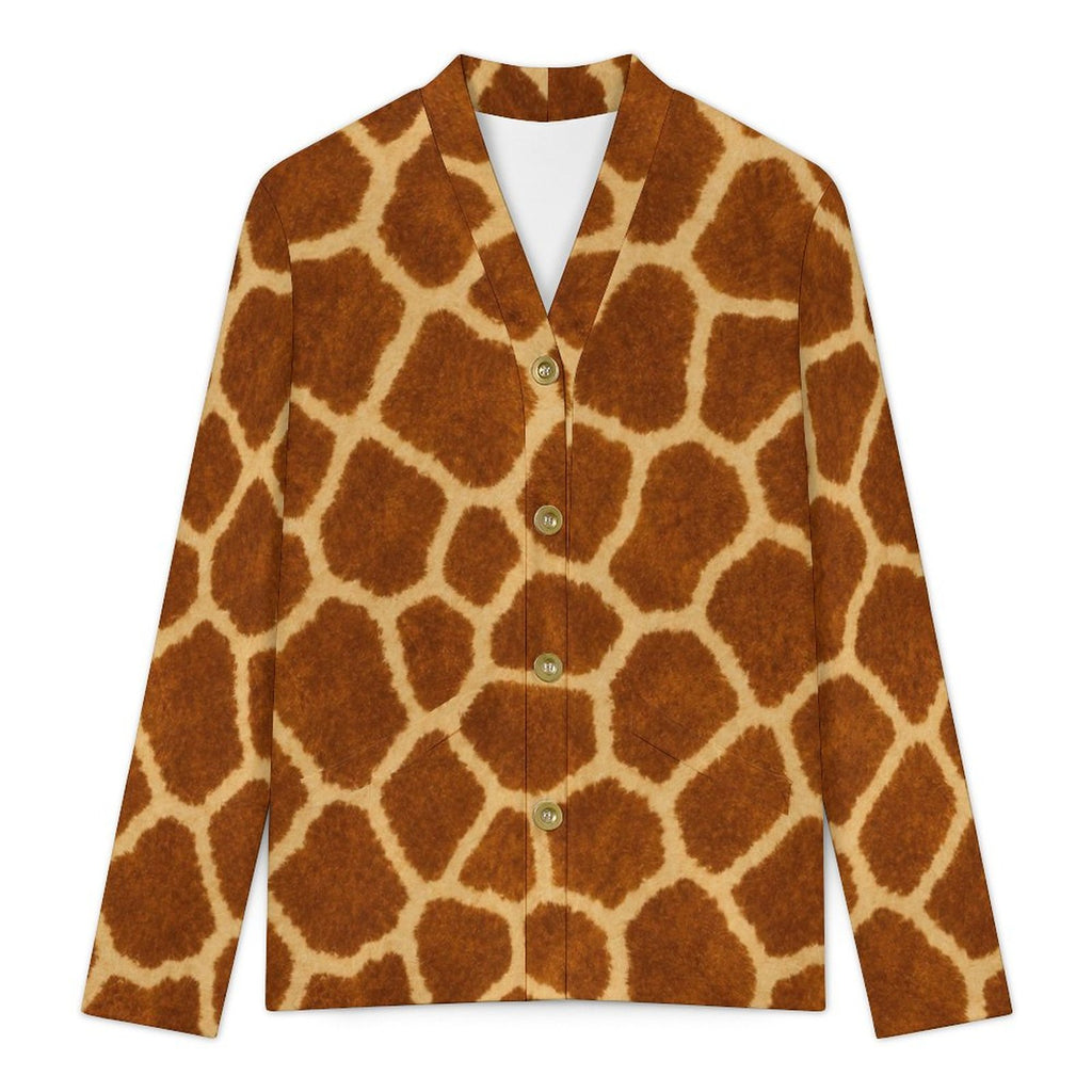 170gsm Women's Lightweight Cardigan(All-Over Printing) - Giraffe Hide