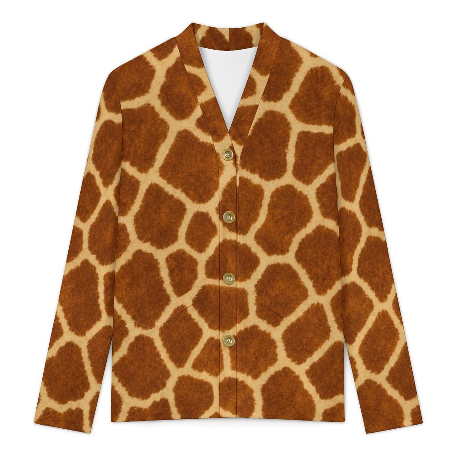 170gsm Women's Lightweight Cardigan(All-Over Printing) - Giraffe Hide