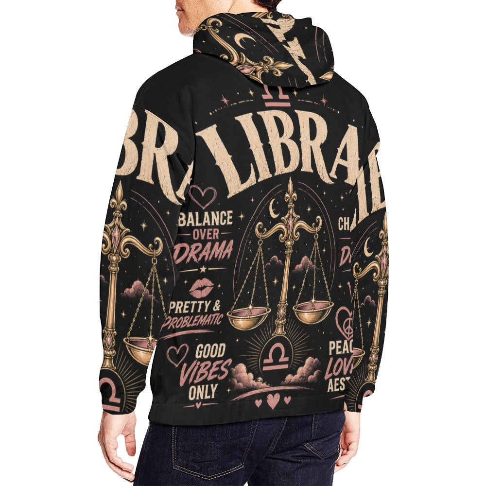 AOP Hoodie - Libra - balance and cosmic elegance Men's All Over Print Hoodie (USA Size) (Model H13)