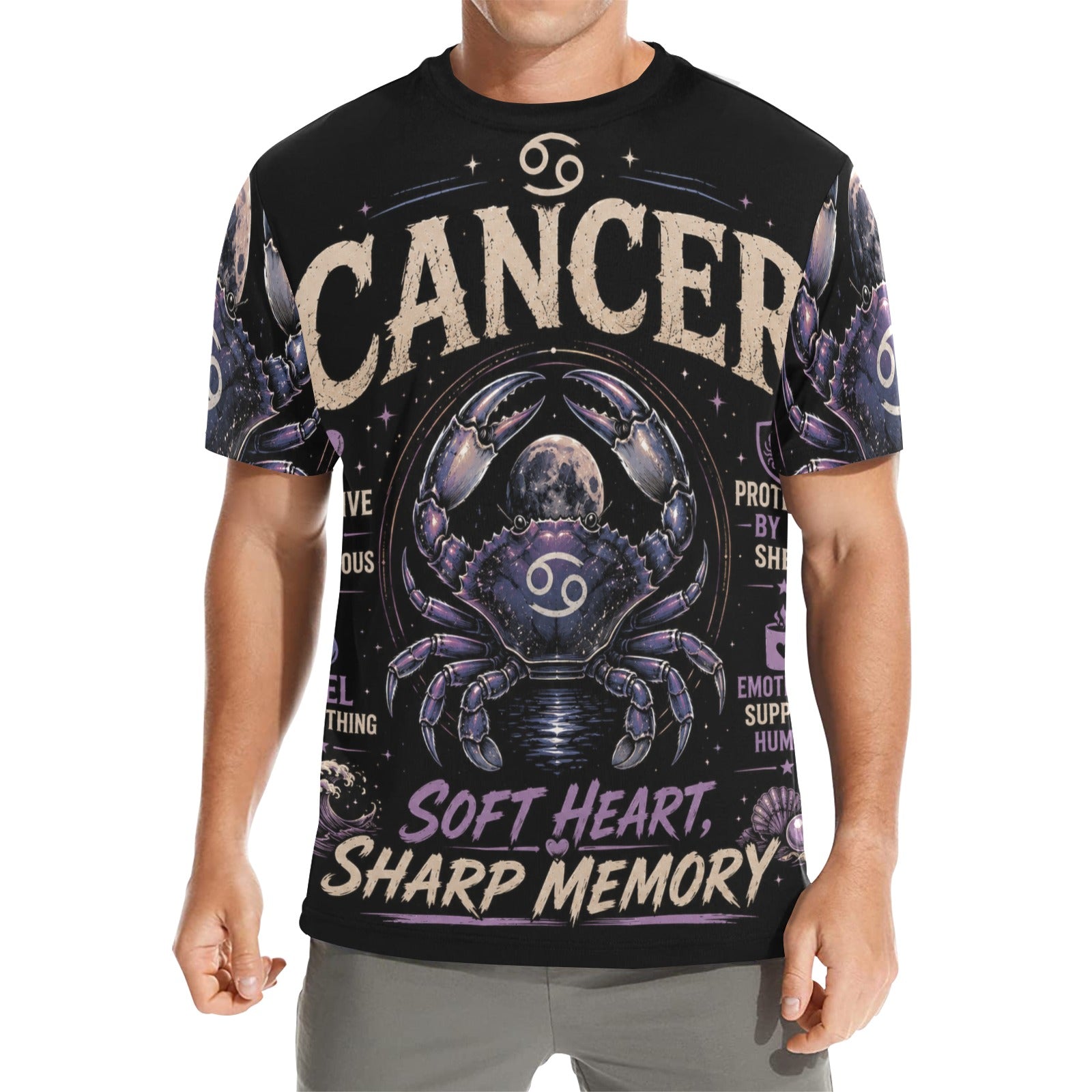 AOP T-Shirt - Cancer - Soft Heart, Sharp memory Men's All Over Print Crew Neck T-Shirt(T40-2)