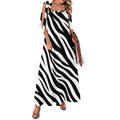 180gsm Ankle-length Slip Dress With Straps(All-Over Printing) - Zebra-stripe pattern