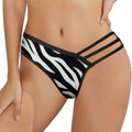 Multi-Strap Lace Briefs(All-Over Printing) - Zebra-stripe pattern