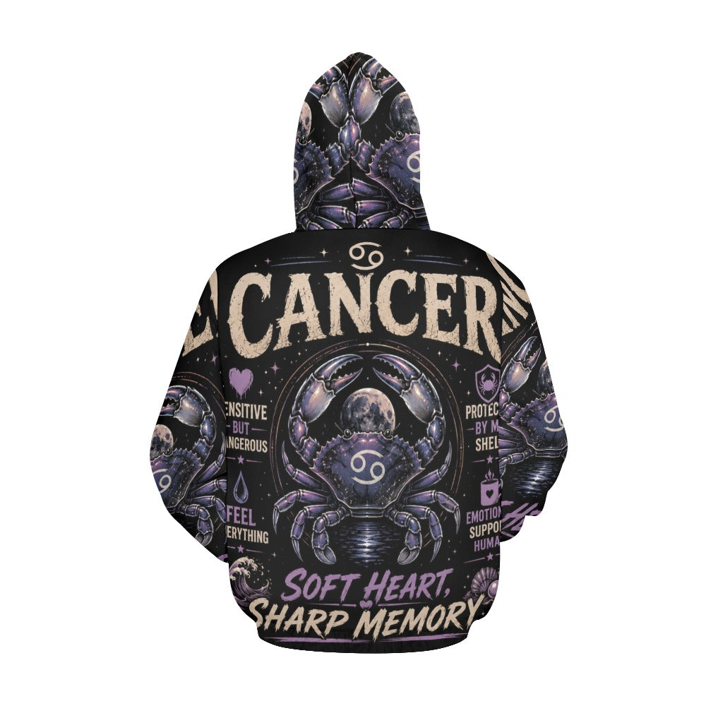 AOP Hoodie - Cancer - Soft Heart, Sharp memory Men's All Over Print Hoodie (USA Size) (Model H13)