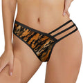 Multi-Strap Lace Briefs(All-Over Printing) - tiger-fur camouflage