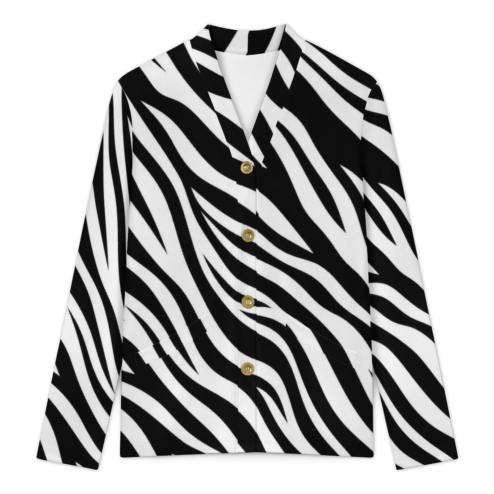 170gsm Women's Lightweight Cardigan(All-Over Printing) - Zebra-stripe pattern