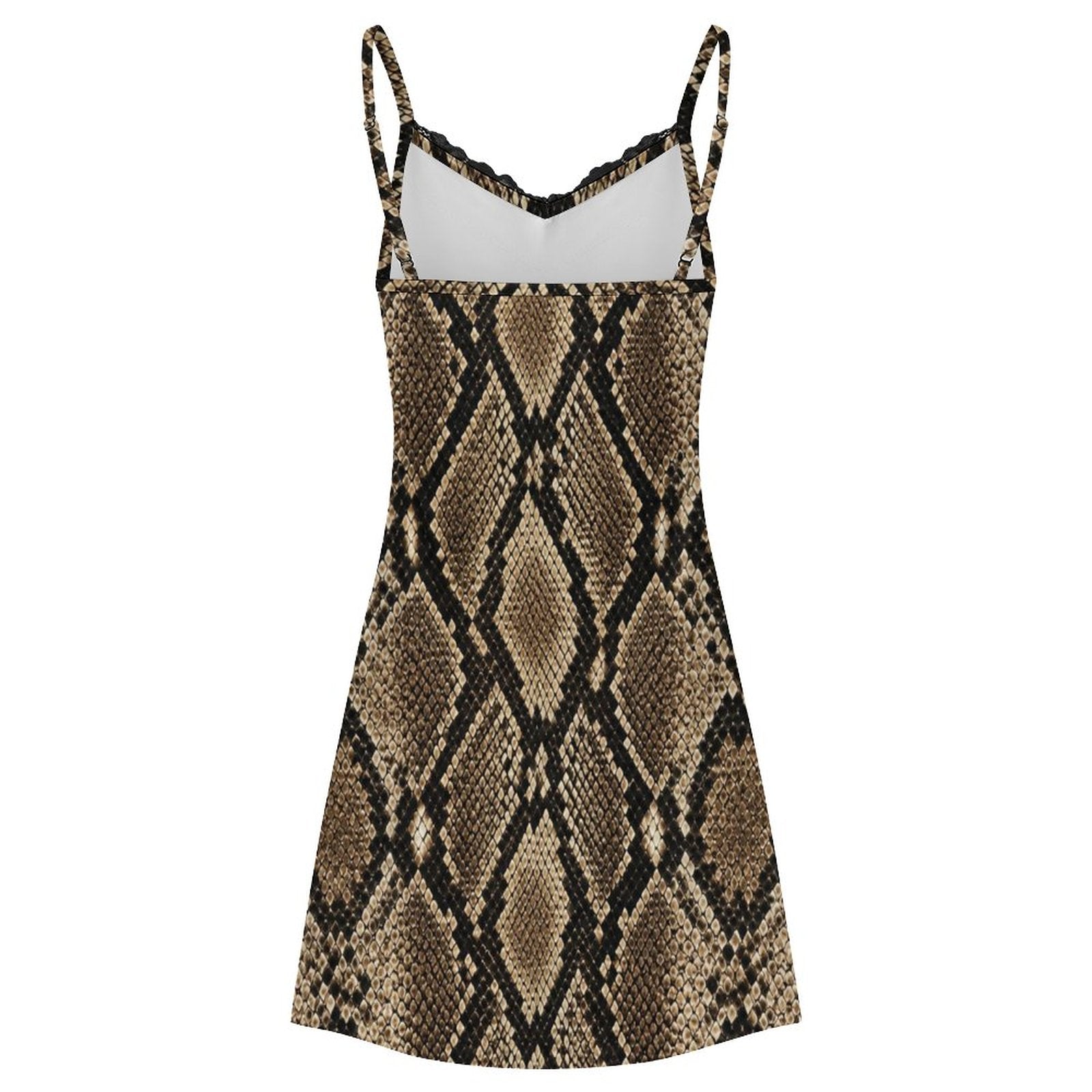 200gsm Lace Camisole Pajama Dress(All-Over Printing) - Snake skin Pattern