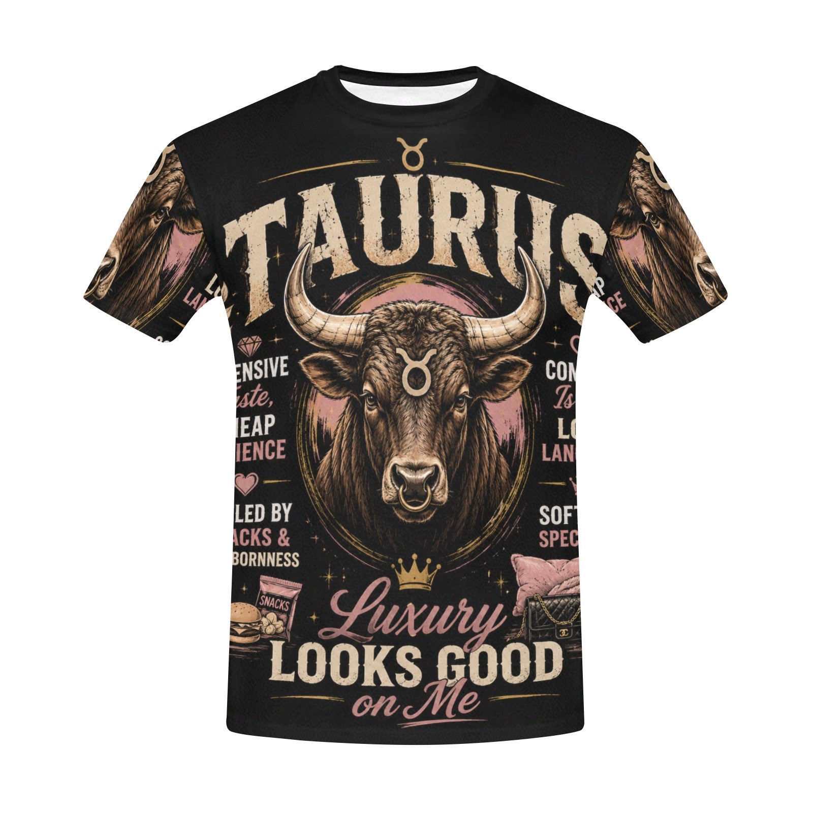 AOP T-Shirt - Taurus - Luxury looks good on me Men's All Over Print Crew Neck T-Shirt(T40-2)