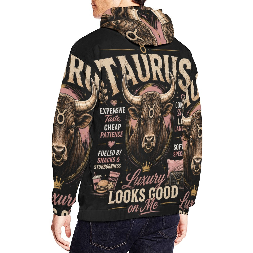 AOP Hoodie - Taurus - Luxury looks good on me Men's All Over Print Hoodie (USA Size) (Model H13)