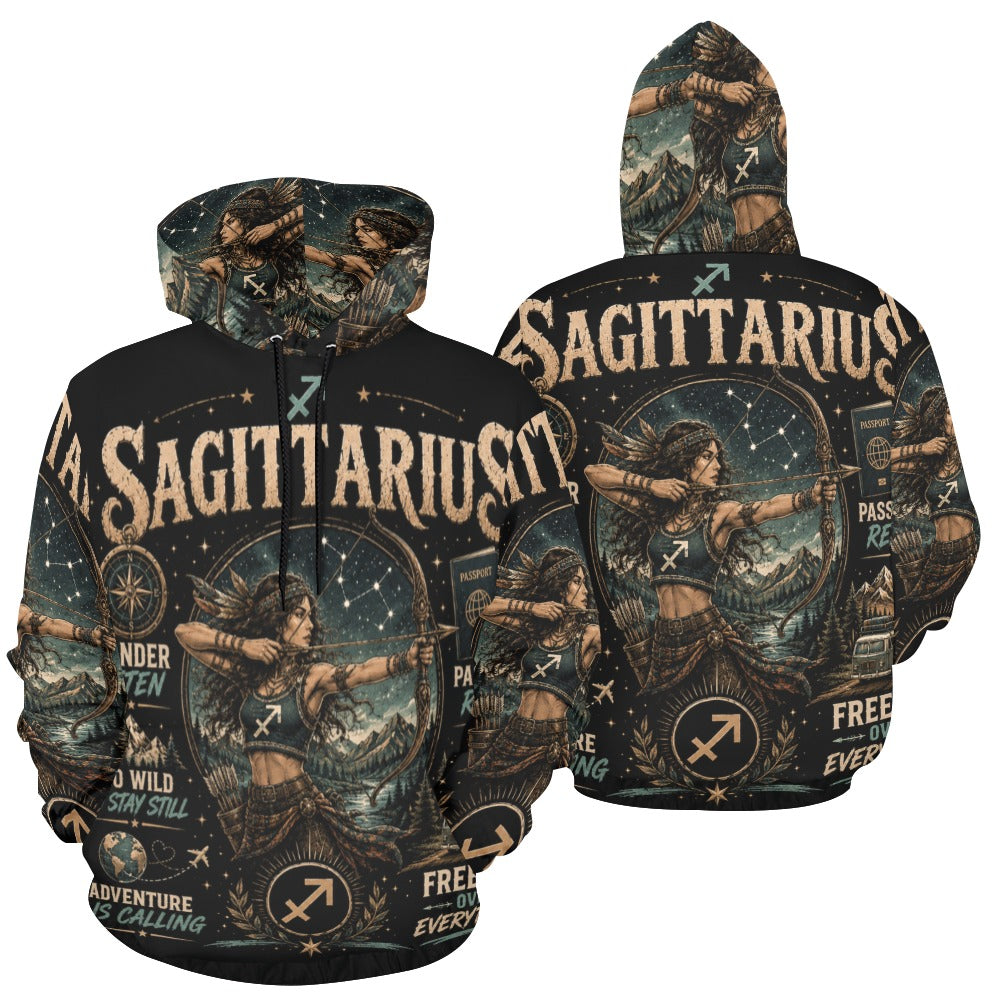 AOP Hoodie - Sagittarius - adventure and wanderlust Men's All Over Print Hoodie (USA Size) (Model H13)