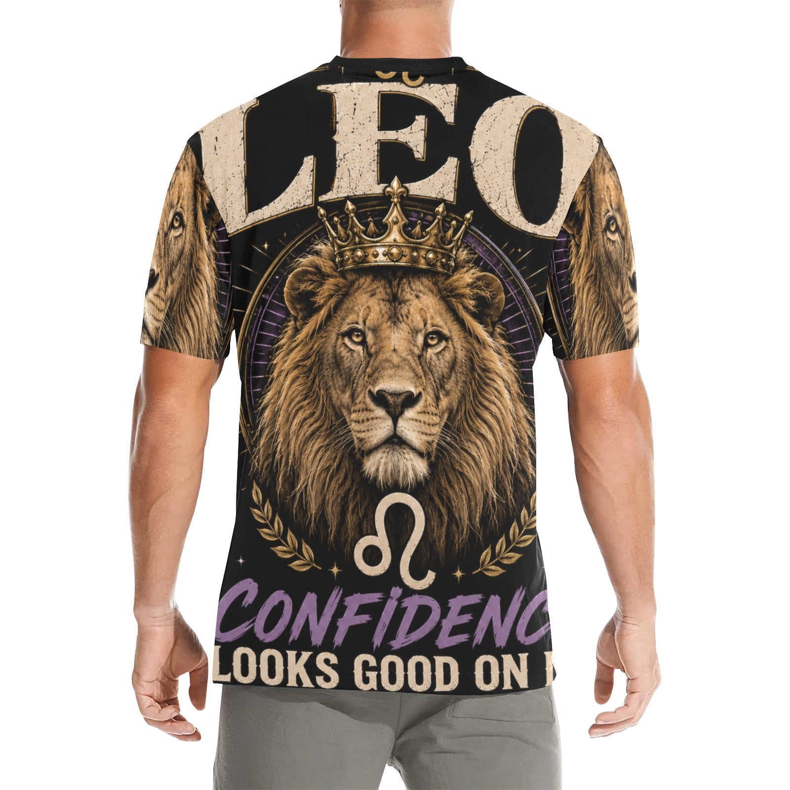 AOP T-Shirt - Leo - royal energy and confidence Men's All Over Print Crew Neck T-Shirt(T40-2)