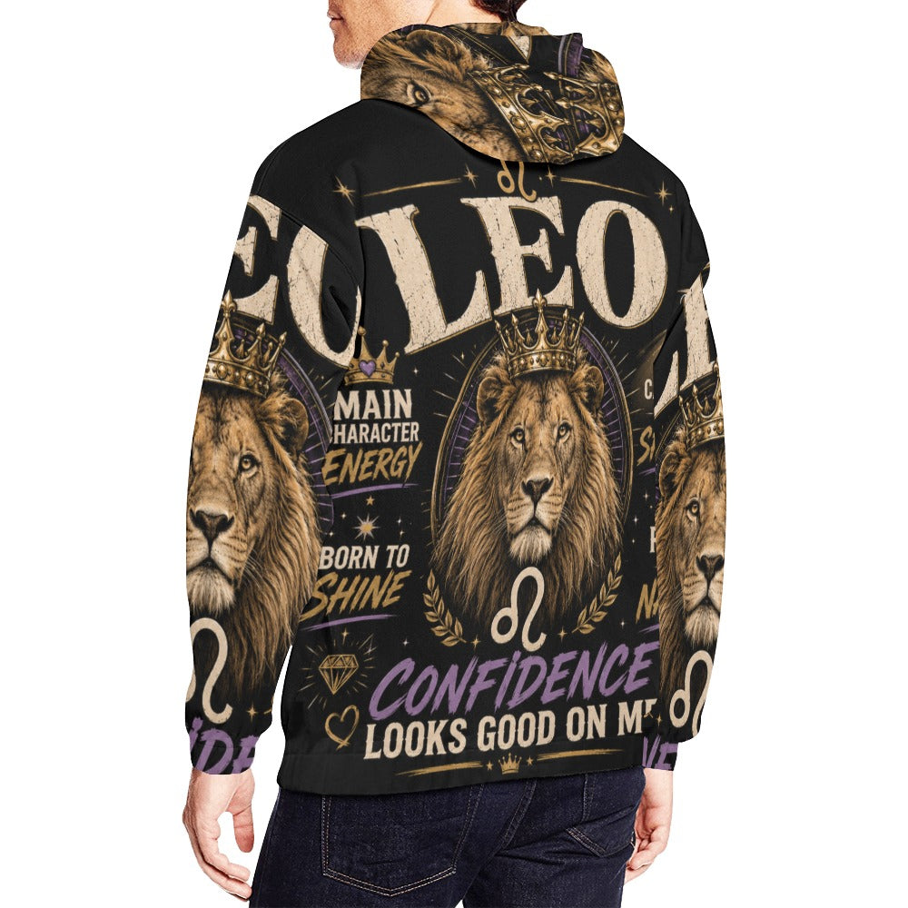 AOP Hoodie - Leo - royal energy and confidence Men's All Over Print Hoodie (USA Size) (Model H13)