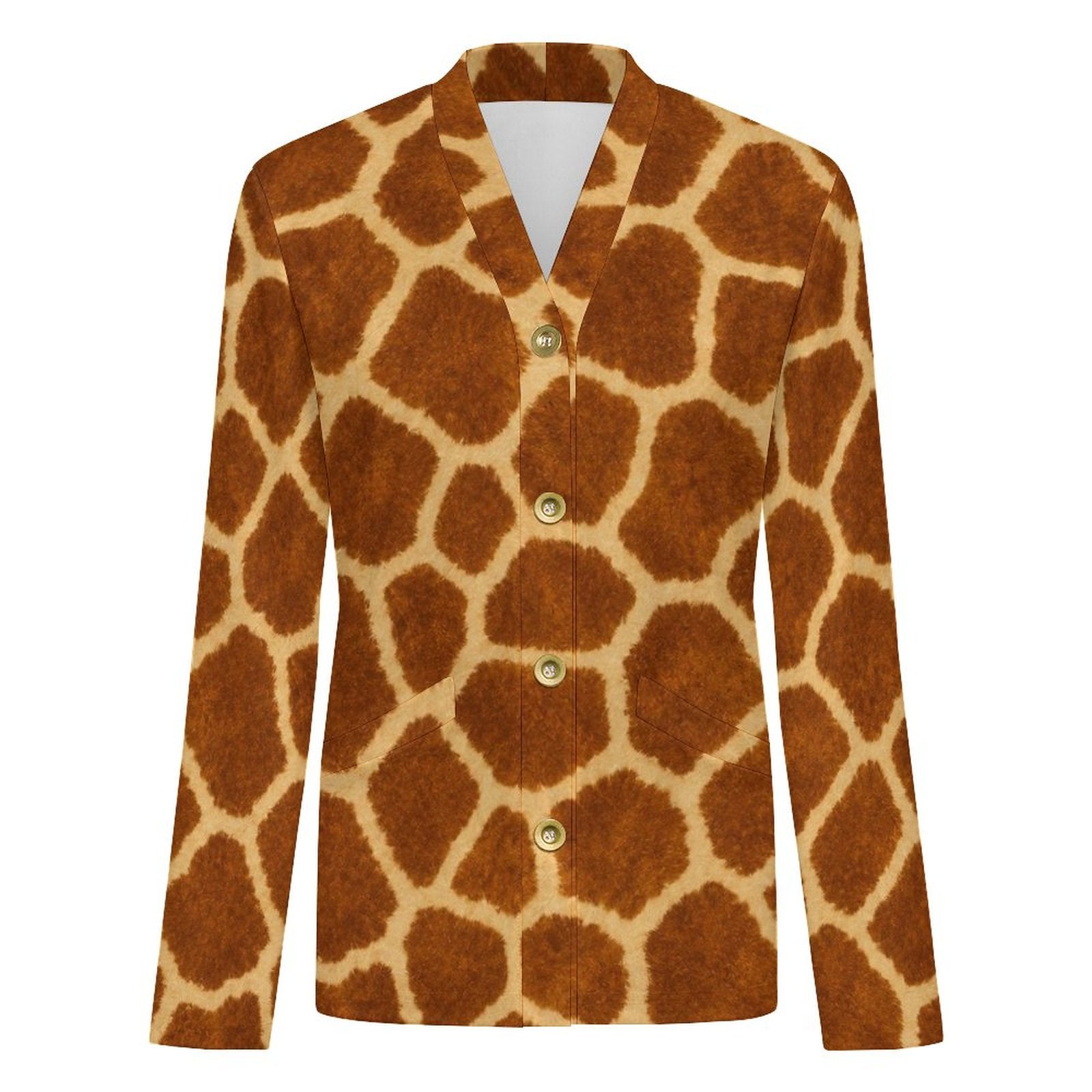 170gsm Women's Lightweight Cardigan(All-Over Printing) - Giraffe Hide