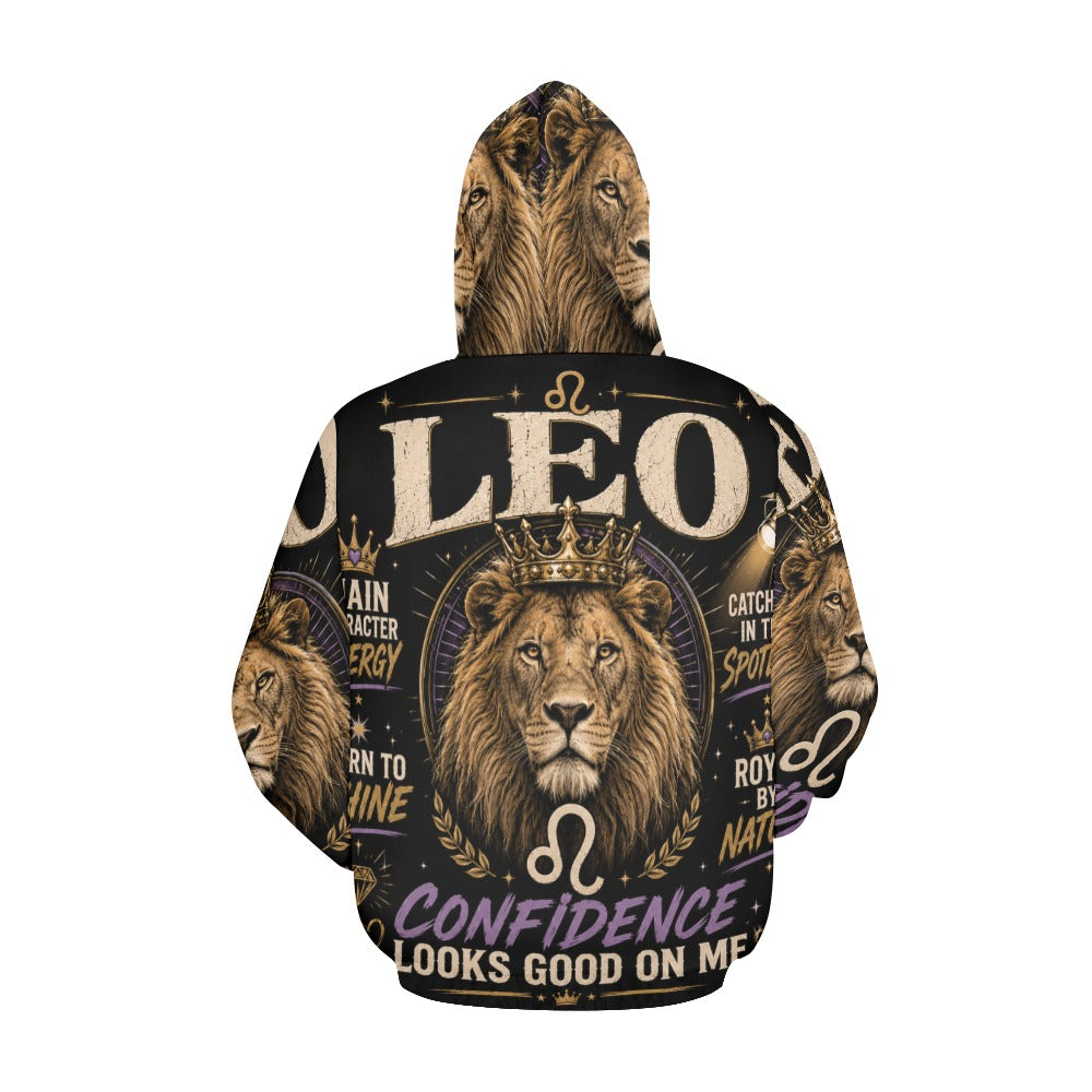 AOP Hoodie - Leo - royal energy and confidence Men's All Over Print Hoodie (USA Size) (Model H13)
