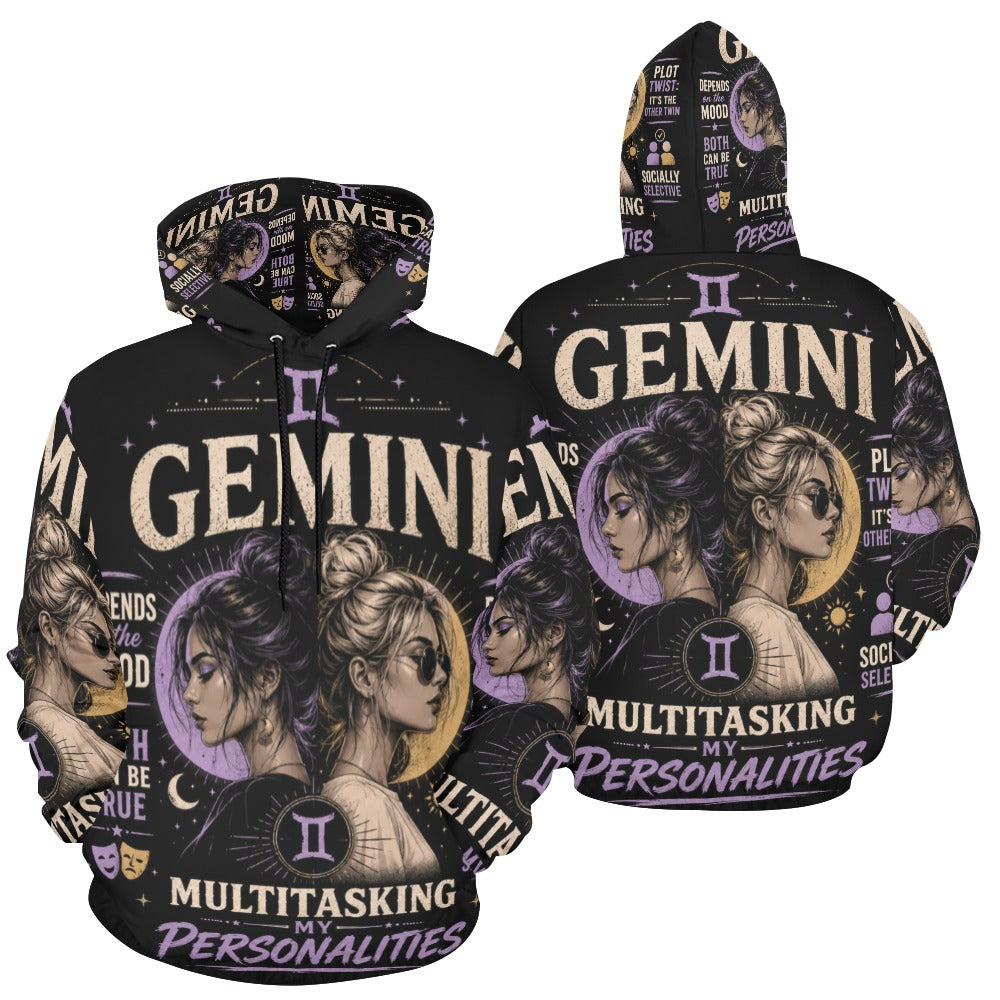 AOP Hoodie - Gemini - Multitasking my personalities Men's All Over Print Hoodie (USA Size) (Model H13)