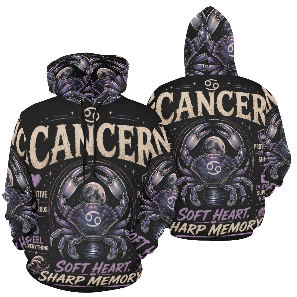 AOP Hoodie - Cancer - Soft Heart, Sharp memory Men's All Over Print Hoodie (USA Size) (Model H13)