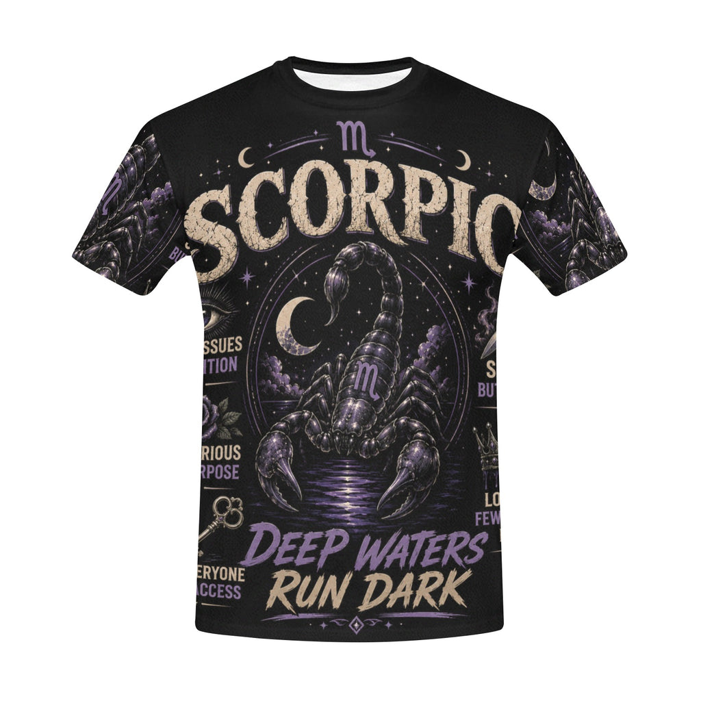 AOP T-Shirt - Scorpio - deep waters run dark Men's All Over Print Crew Neck T-Shirt(T40-2)