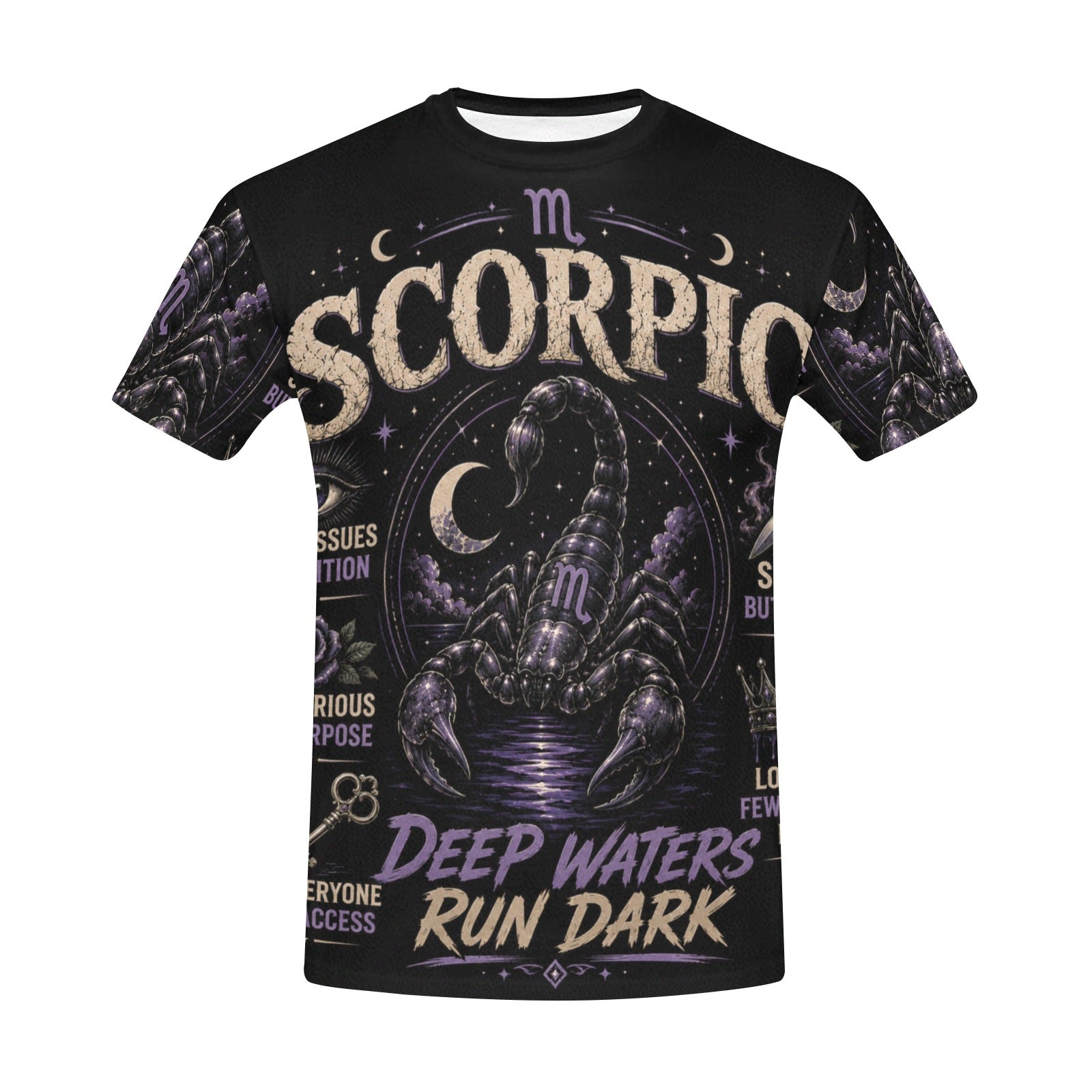 AOP T-Shirt - Scorpio - deep waters run dark Men's All Over Print Crew Neck T-Shirt(T40-2)