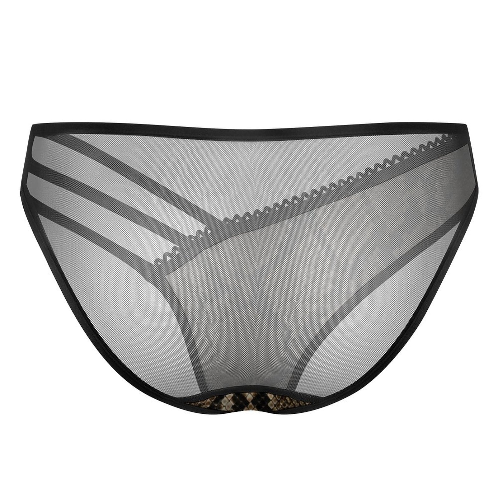 Multi-Strap Lace Briefs(All-Over Printing) - Snake skin Pattern