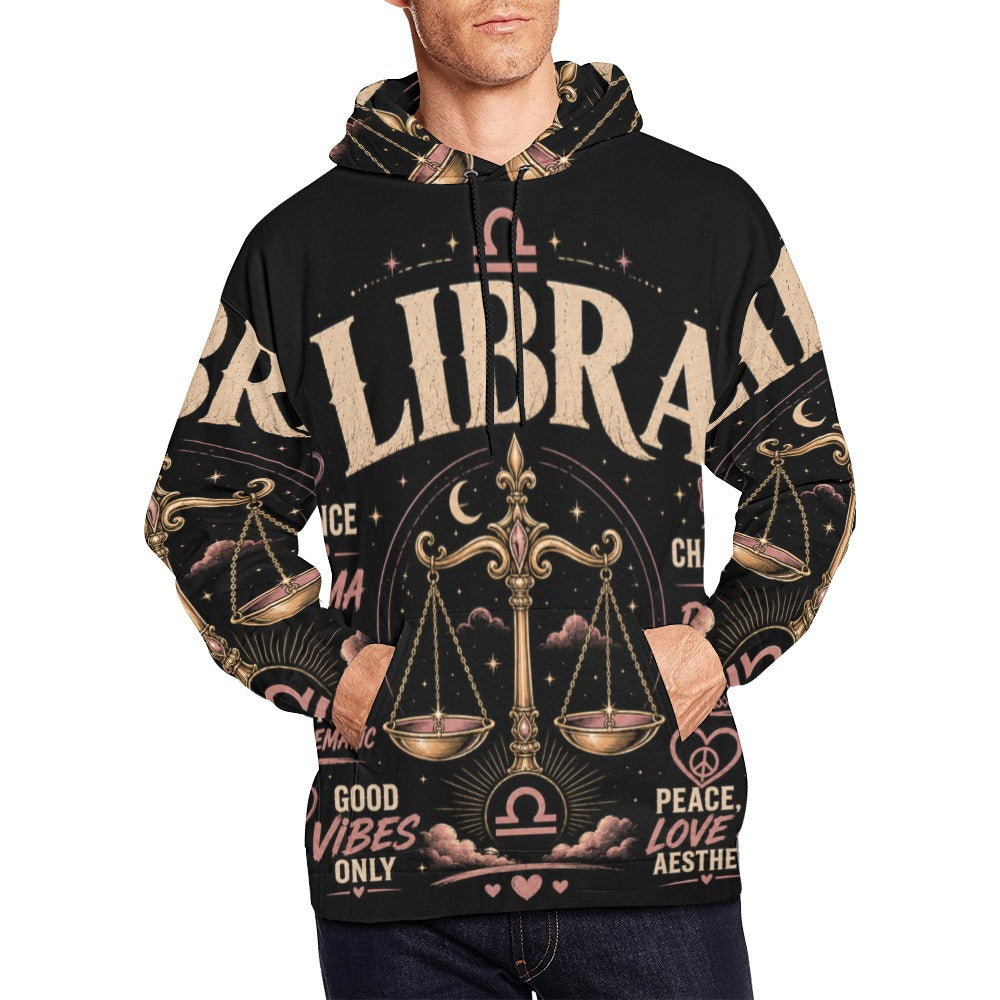 AOP Hoodie - Libra - balance and cosmic elegance Men's All Over Print Hoodie (USA Size) (Model H13)