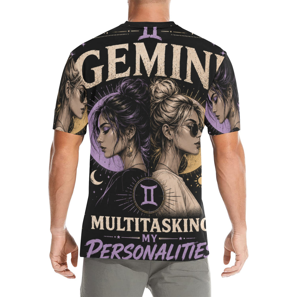 AOP T-Shirt - Gemini - Multitasking my personalities Men's All Over Print Crew Neck T-Shirt(T40-2)
