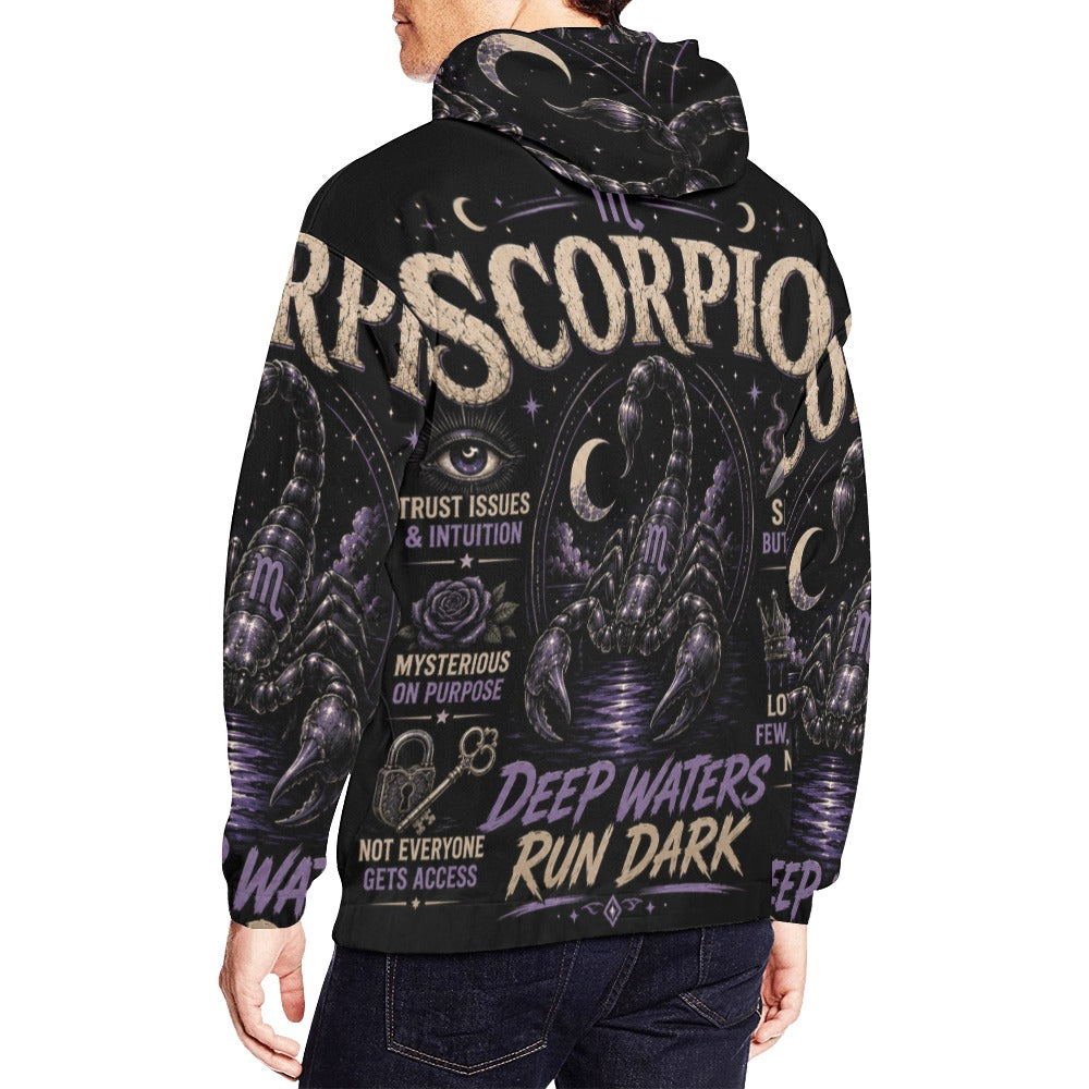 AOP Hoodie - Scorpio - deep waters run dark Men's All Over Print Hoodie (USA Size) (Model H13)